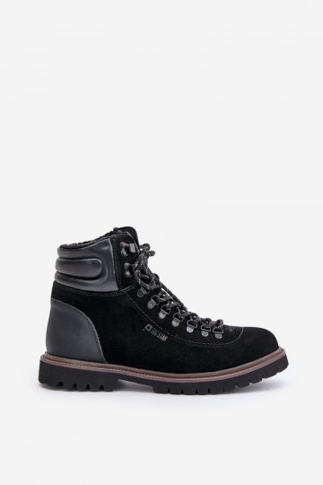 Bottines en daim isolées pour hommes Big Star OO174643 Hi-Poly System noires 2