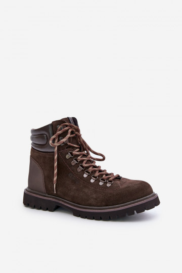 Bottines en daim isolées pour hommes Big Star OO174644 Hi-Poly System marron