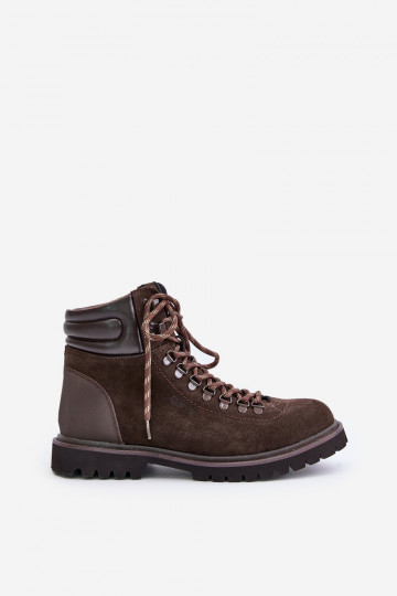 en daim réchauffer Bottes chaussures Mâle Big Star OO174644 Hi-Poly System marron 2