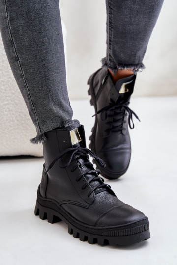 Zazoo 2831 Bottes pour femmes Fabriqué en cuir naturel couleur noire 2