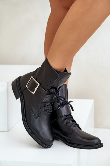 Zazoo 2949 Peau Bottes avec boucles couleur noire