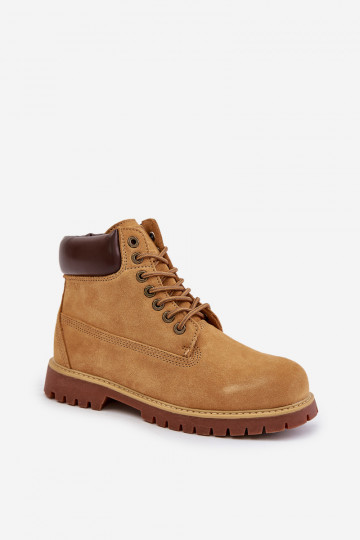 Bottines en daim isolées pour hommes Big Star OO174136 HI-POLY SYSTEM, couleur marron
