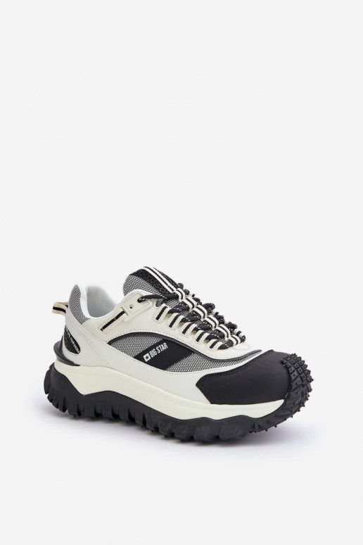 Peau Chaussures modèle baskets Féminin avec une plateforme Big Star OO274A220 HI-POLY SYSTEM Blanc-couleur noire Peau Chaussures modèle baskets Féminin avec une plateforme Big Star OO274A220 HI-POLY SYSTEM Blanc-couleur noire