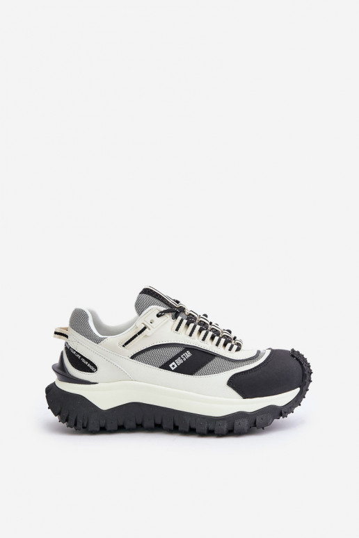 Peau Chaussures modèle baskets Féminin avec une plateforme Big Star OO274A220 HI-POLY SYSTEM Blanc-couleur noire Peau Chaussures modèle baskets Féminin avec une plateforme Big Star OO274A220 HI-POLY SYSTEM Blanc-couleur noire