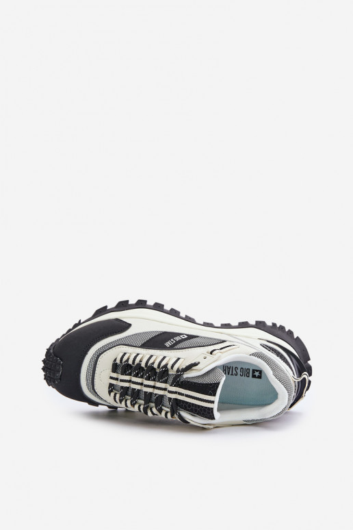 Peau Chaussures modèle baskets Féminin avec une plateforme Big Star OO274A220 HI-POLY SYSTEM Blanc-couleur noire Peau Chaussures modèle baskets Féminin avec une plateforme Big Star OO274A220 HI-POLY SYSTEM Blanc-couleur noire