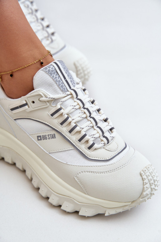 Peau Chaussures modèle baskets Féminin avec une plateforme Big Star OO274A221 HI-POLY SYSTEM couleur blanche Peau Chaussures modèle baskets Féminin avec une plateforme Big Star OO274A221 HI-POLY SYSTEM couleur blanche