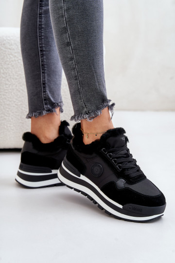 Chaussures modèle baskets Féminin réchauffer avec une plateforme Big Star OO274A216 couleur noire