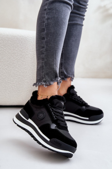 Chaussures modèle baskets Féminin réchauffer avec une plateforme Big Star OO274A216 couleur noire 2