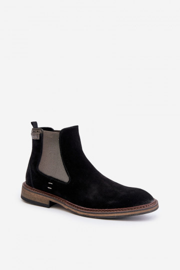 Bottines en daim stylées pour hommes Big Star OO174154, couleur noire