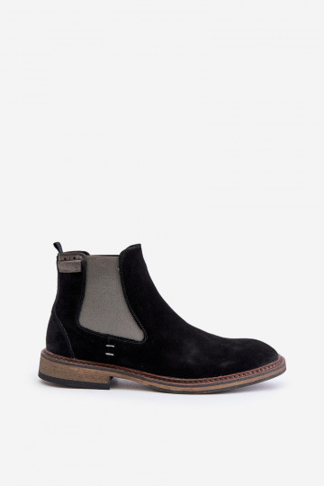 Bottines en daim stylées pour hommes Big Star OO174154, couleur noire 2