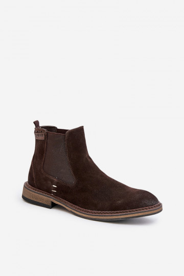Bottines en daim stylées pour hommes Big Star OO174155, couleur marron