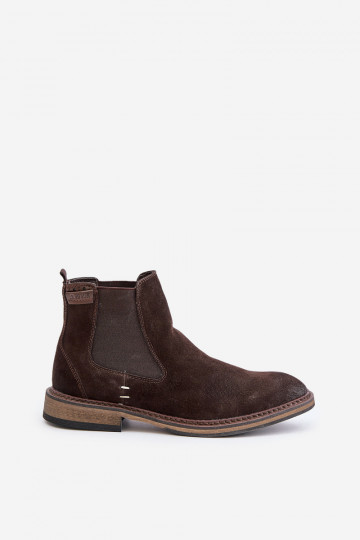 Bottines en daim stylées pour hommes Big Star OO174155, couleur marron 2