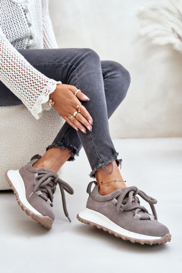 en daim Chaussures modèle baskets FémininGrubym Laçagem Artiker 54C1465 couleur grise