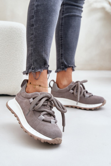 en daim Chaussures modèle baskets FémininGrubym Laçagem Artiker 54C1465 couleur grise 2
