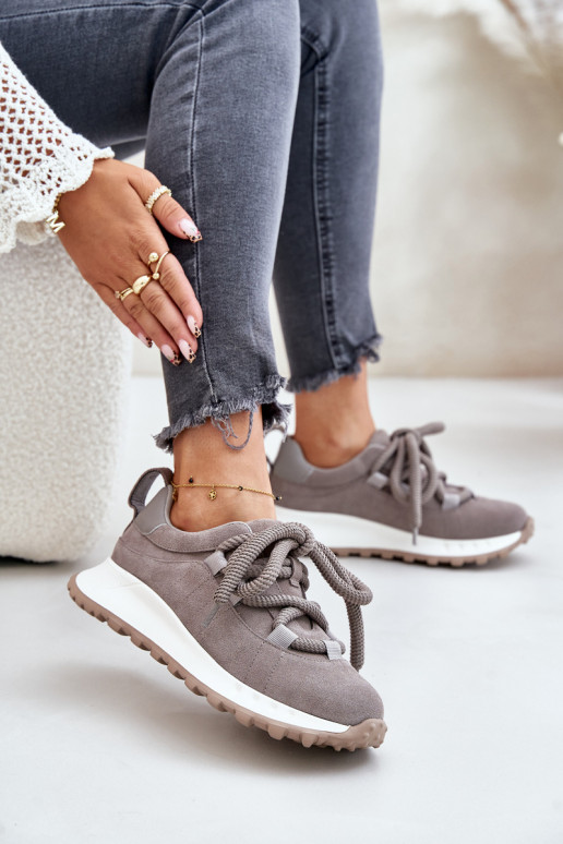 en daim Chaussures modèle baskets FémininGrubym Laçagem Artiker 54C1465 couleur grise