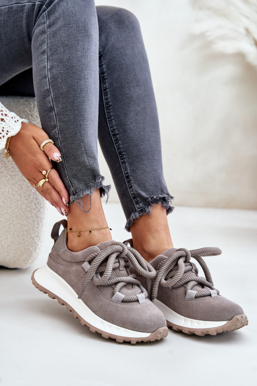 en daim Chaussures modèle baskets FémininGrubym Laçagem Artiker 54C1465 couleur grise
