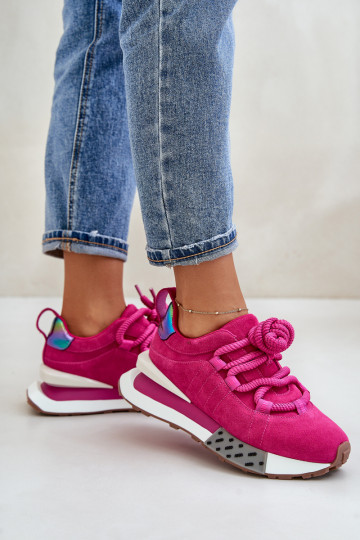 en daim Chaussures modèle baskets Féminin avec une plateformeGrubym Laçagem Artiker 55C0086 couleur rose