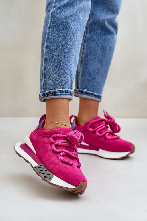 en daim Chaussures modèle baskets Féminin avec une plateformeGrubym Laçagem Artiker 55C0086 couleur rose en daim Chaussures modèle baskets Féminin avec une plateformeGrubym Laçagem Artiker 55C0086 couleur rose