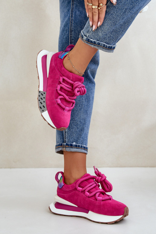 en daim Chaussures modèle baskets Féminin avec une plateformeGrubym Laçagem Artiker 55C0086 couleur rose en daim Chaussures modèle baskets Féminin avec une plateformeGrubym Laçagem Artiker 55C0086 couleur rose