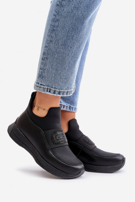 baskets avec une plateforme Peau couleur noire Artiker 55C0035 baskets avec une plateforme Peau couleur noire Artiker 55C0035