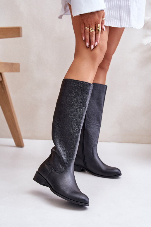 Peau bottes pour femmes Mi-mollet Au Château LeÀski 3616 couleur noire Peau bottes pour femmes Mi-mollet Au Château LeÀski 3616 couleur noire