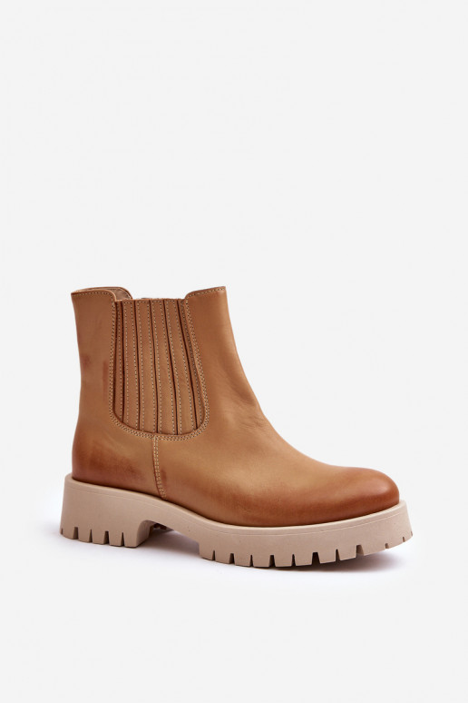 Un modèle convaincant Bottes pour femmes avec des talons larges Peau LeÀski 3611 marron Un modèle convaincant Bottes pour femmes avec des talons larges Peau LeÀski 3611 marron