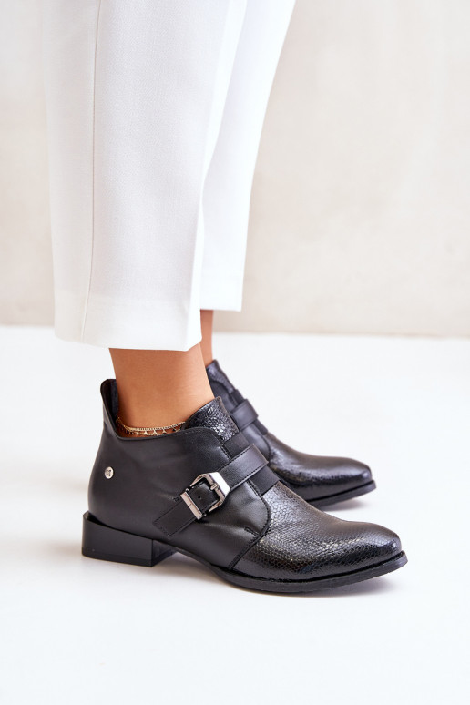 Peau Faible Bottes Au Château Il fautciejka 06692-01 couleur noire Peau Faible Bottes Au Château Il fautciejka 06692-01 couleur noire