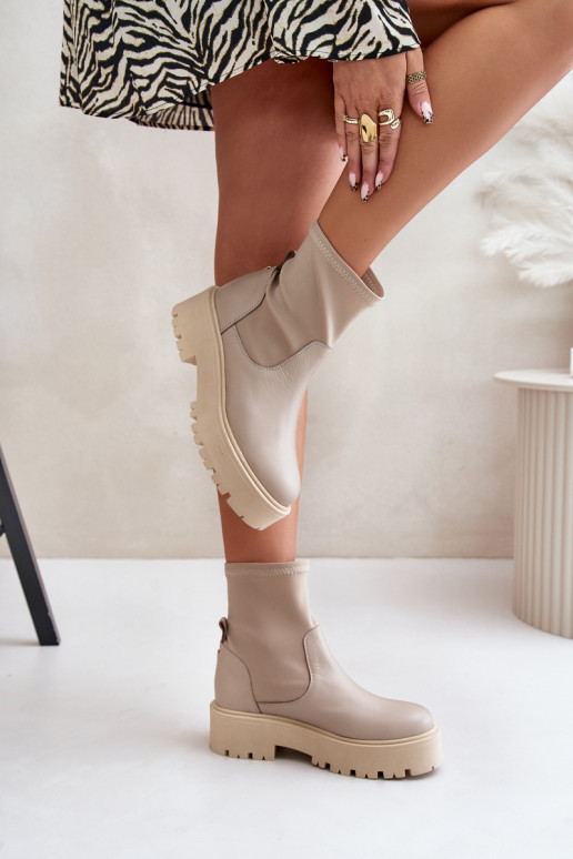 Zazoo 2947 Un modèle convaincant Bottes pour femmes Fabriqué en cuir naturel beige Zazoo 2947 Un modèle convaincant Bottes pour femmes Fabriqué en cuir naturel beige