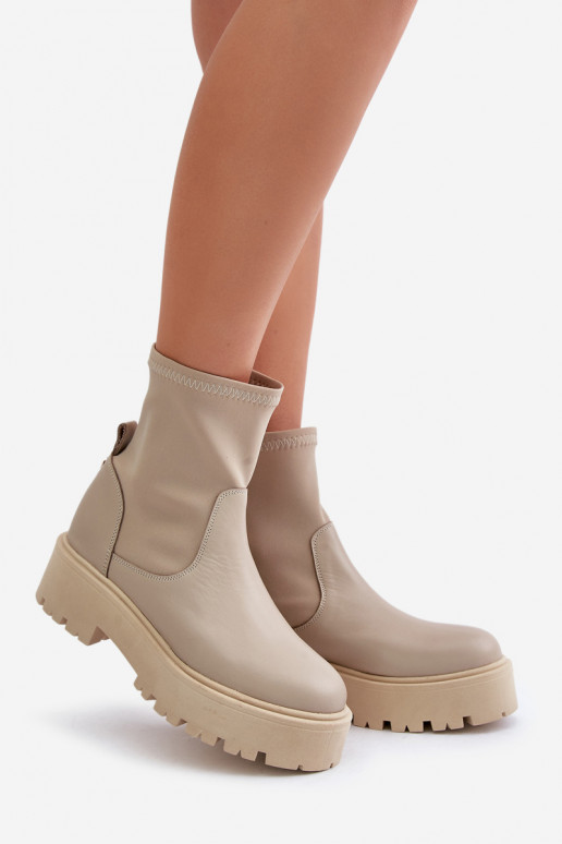 Zazoo 2947 Un modèle convaincant Bottes pour femmes Fabriqué en cuir naturel beige Zazoo 2947 Un modèle convaincant Bottes pour femmes Fabriqué en cuir naturel beige