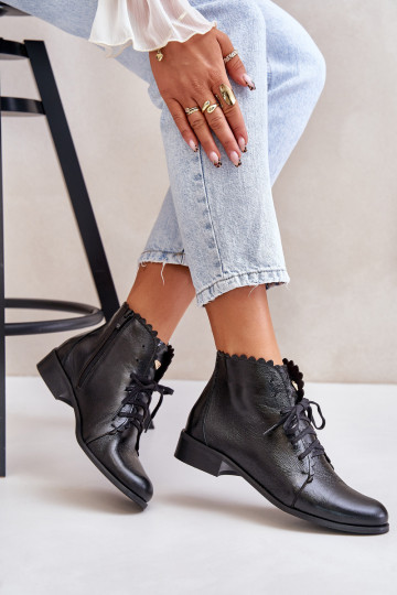 Zazoo 2964 Peau Bottes avec des talons larges couleur noire 2