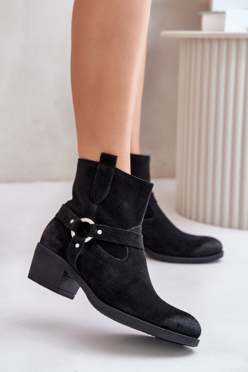 Zazoo 60477 bottines en daim isolées avec talons, couleur noire 2