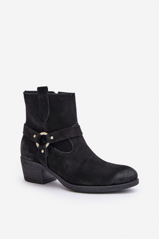 Zazoo 60477 en daim réchauffer Bottes avec des talons couleur noire Zazoo 60477 en daim réchauffer Bottes avec des talons couleur noire