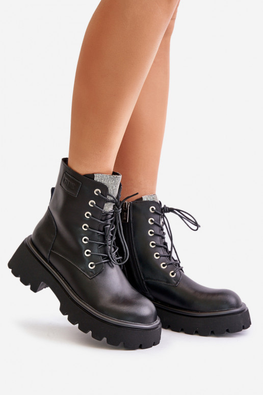 réchauffer Peau Bottines de travail Féminin avec des yeux qui clignotent GOE OO2N4125 couleur noire