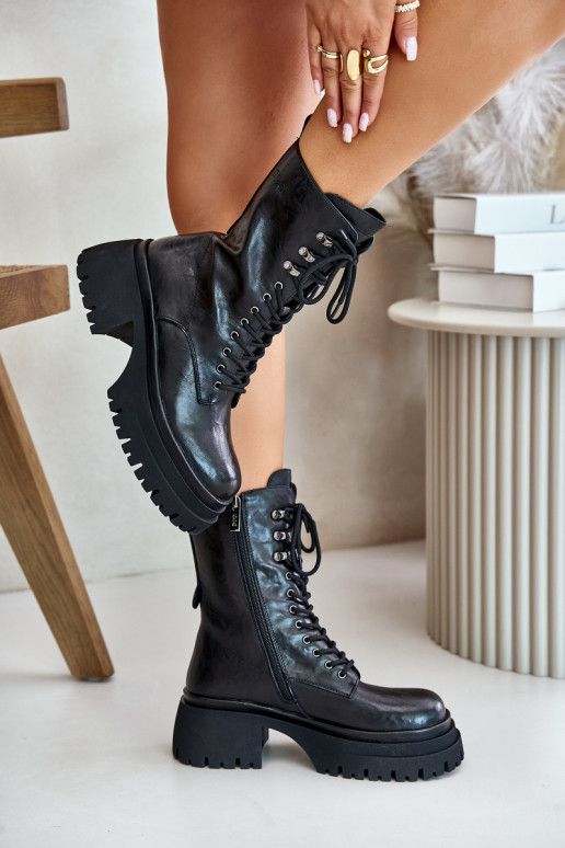 Peau Bottines de travail Féminin réchauffer GOE OO2N4121 couleur noire