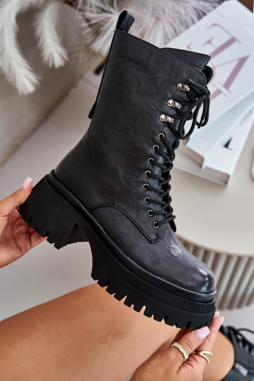 Peau Bottines de travail Féminin réchauffer GOE OO2N4121 couleur noire