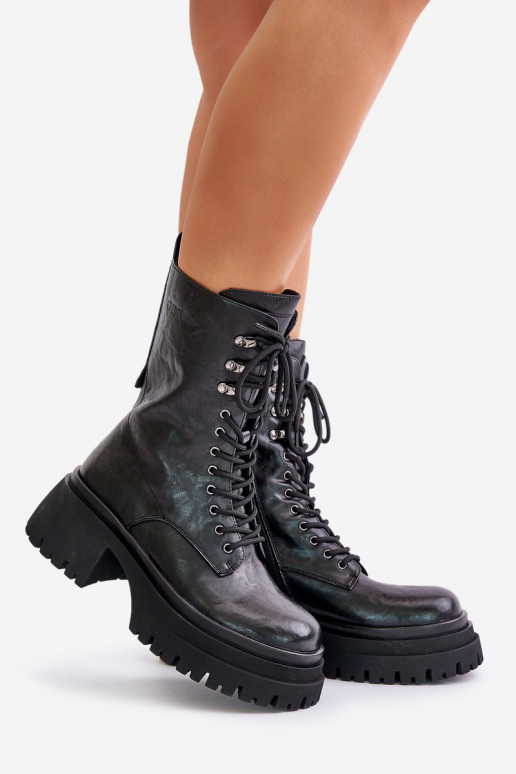 Peau Bottines de travail Féminin réchauffer GOE OO2N4121 couleur noire