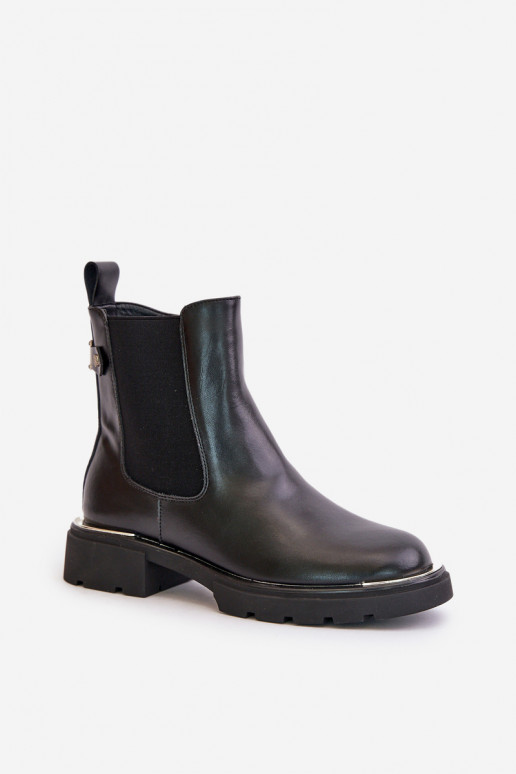 Peau bottes élégantes Au Château GOE OO2N4147-E2 couleur noire