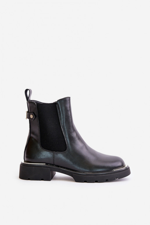 Peau bottes élégantes Au Château GOE OO2N4147-E2 couleur noire