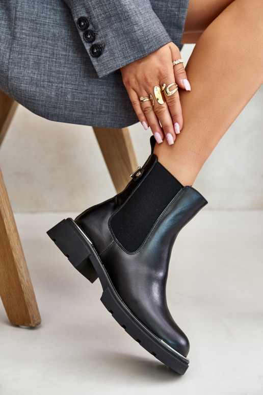 Peau bottes élégantes Au Château GOE OO2N4147-E2 couleur noire