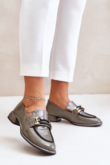 avec effet vernis chaussures Féminin Klocke avec des ornements Artiker 55C0412 couleur grise 2