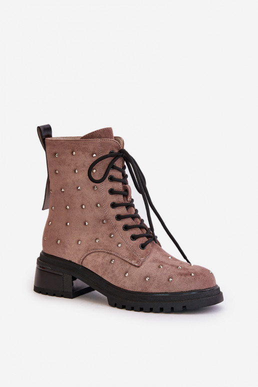 Décoré Bottines de travail Féminin réchauffer D&A MR880-017 couleur argile Décoré Bottines de travail Féminin réchauffer D&A MR880-017 couleur argile