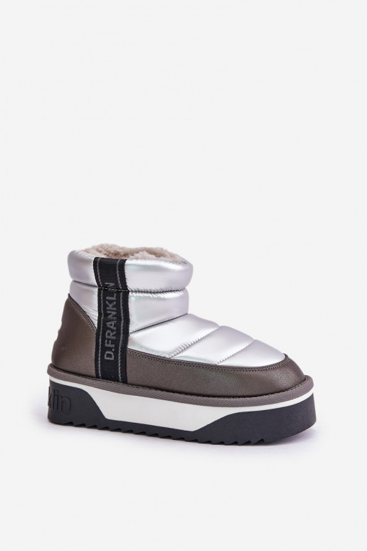 Faible Bottes de neige Sur une semelle épaisse D.Franklin DFSH371010 couleur argent Faible Bottes de neige Sur une semelle épaisse D.Franklin DFSH371010 couleur argent