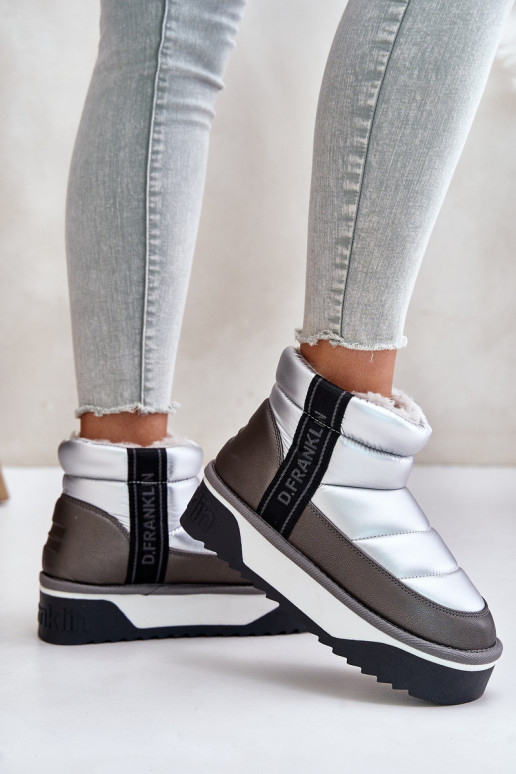 Faible Bottes de neige Sur une semelle épaisse D.Franklin DFSH371010 couleur argent Faible Bottes de neige Sur une semelle épaisse D.Franklin DFSH371010 couleur argent