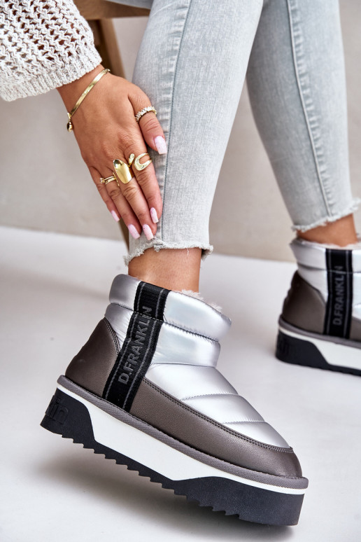 Faible Bottes de neige Sur une semelle épaisse D.Franklin DFSH371010 couleur argent Faible Bottes de neige Sur une semelle épaisse D.Franklin DFSH371010 couleur argent