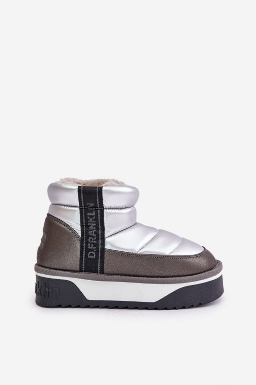 Faible Bottes de neige Sur une semelle épaisse D.Franklin DFSH371010 couleur argent Faible Bottes de neige Sur une semelle épaisse D.Franklin DFSH371010 couleur argent