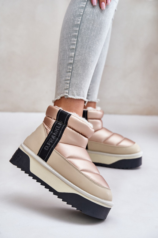 Faible Bottes de neige Sur une semelle épaisse D.Franklin DFSH371010 beige Faible Bottes de neige Sur une semelle épaisse D.Franklin DFSH371010 beige