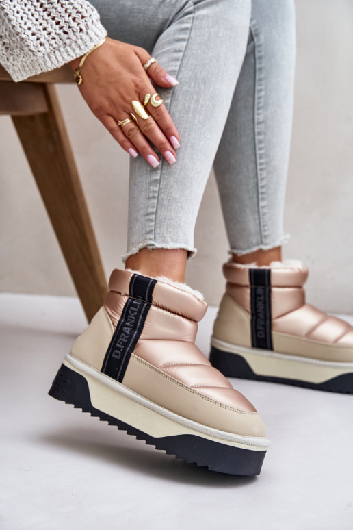 Faible Bottes de neige Sur une semelle épaisse D.Franklin DFSH371010 beige Faible Bottes de neige Sur une semelle épaisse D.Franklin DFSH371010 beige