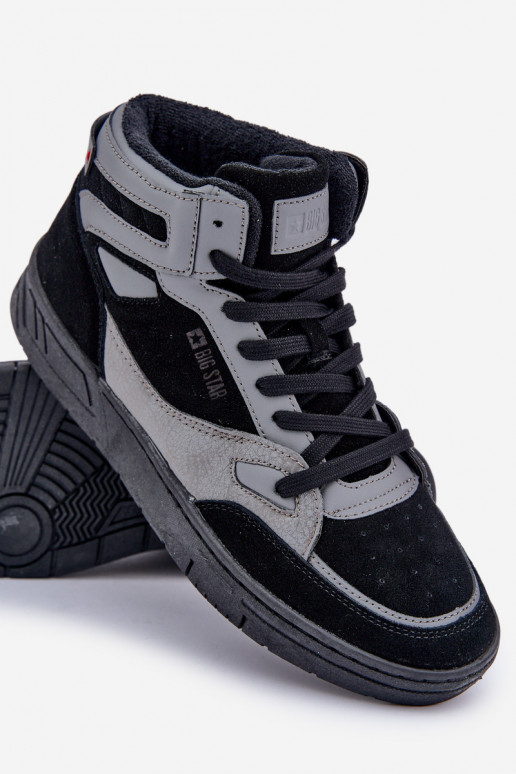 en daim Chaussures modèle baskets Mâle Big Star OO174303 Hi-Poly System Noir et-couleur grise en daim Chaussures modèle baskets Mâle Big Star OO174303 Hi-Poly System Noir et-couleur grise