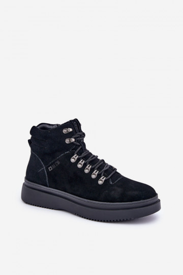 Bottes en daim chaudes pour hommes Big Star OO174187 couleur noire