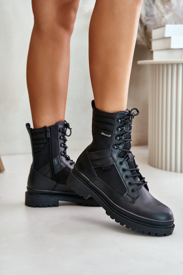 Bottines en cuir chaudes pour hommes Big Star OO174164 couleur noire